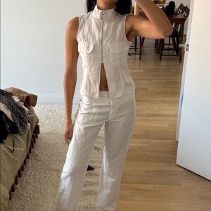 Paloma Wool Linen Button-Up Top and Pants Set